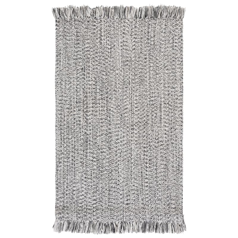 SAFAVIEH Handmade Braided Natasja Washable Indoor/Outdoor Rug - Weather Resistant & Easy Cleaning - Grey/Ivory - 3' x 5'