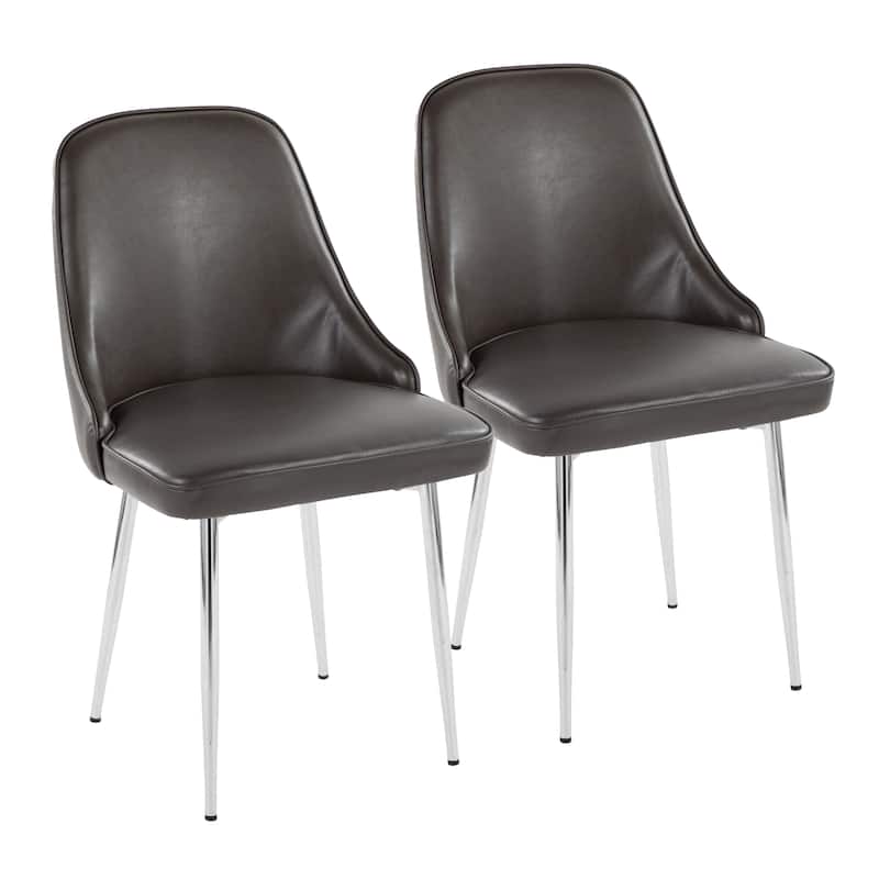 Silver Orchid Naldi Faux Leather Dining Chair - Set of 2