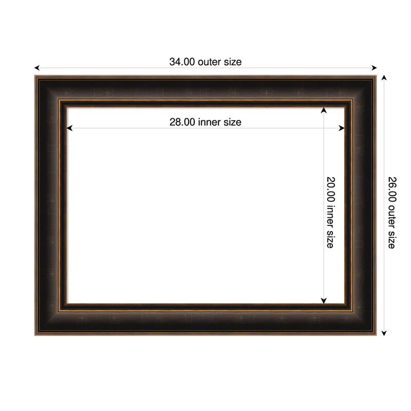 Amanti Art Villa Oil Rubbed Bronze Framed Dry Erase Magnetic Board - 34 x 26 in