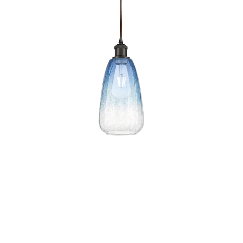 Innovations Lighting 516-1P-13-6 Brookhaven Almond Pendant Brookhaven - Oil Rubbed Bronze / Sapphire Blue