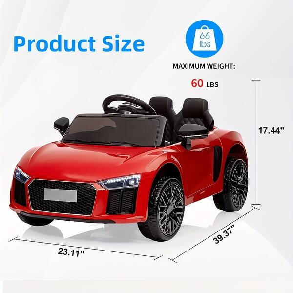 Electric Toy Car, 12V Battery Electric Car with LED Light, Music and Speaker, MP3 Player, Christmas Gift