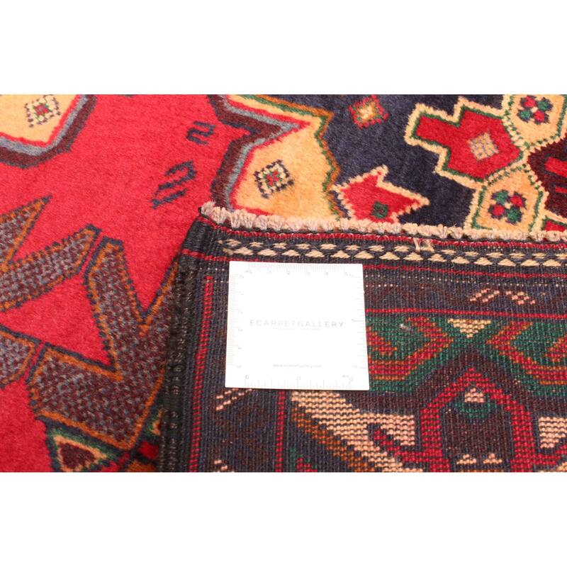 ECARPETGALLERY Hand-knotted Teimani Red Wool Rug - 3'10 x 6'6