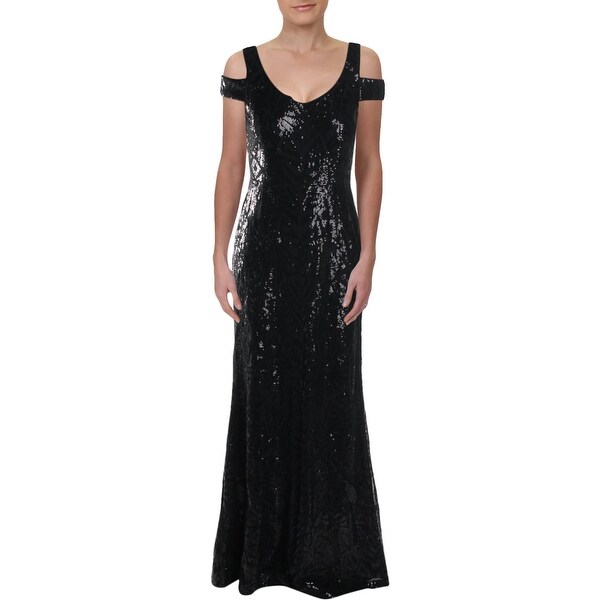 Calvin Klein Womens Formal Dress Sequined Evening Black