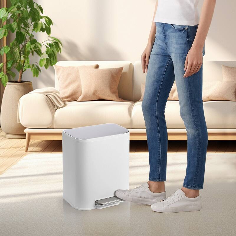 5.3 Gallon Kitchen Trash Can with Lid, Stainless Steel Step On Garbage Can