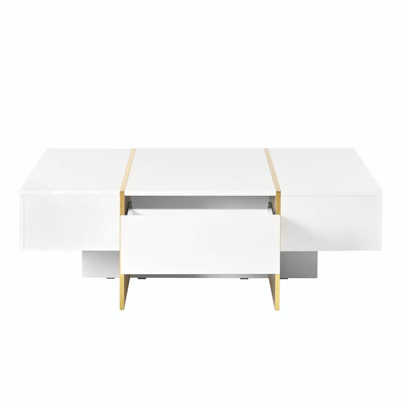 47.2" x 31.4" Minimalist High Gloss Coffee Table