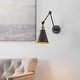 preview thumbnail 32 of 64, Rover 7" Adjustable Arm Metal LED Wall Sconce by JONATHAN Y Rustic Dark Gray/Brass Gold - 1