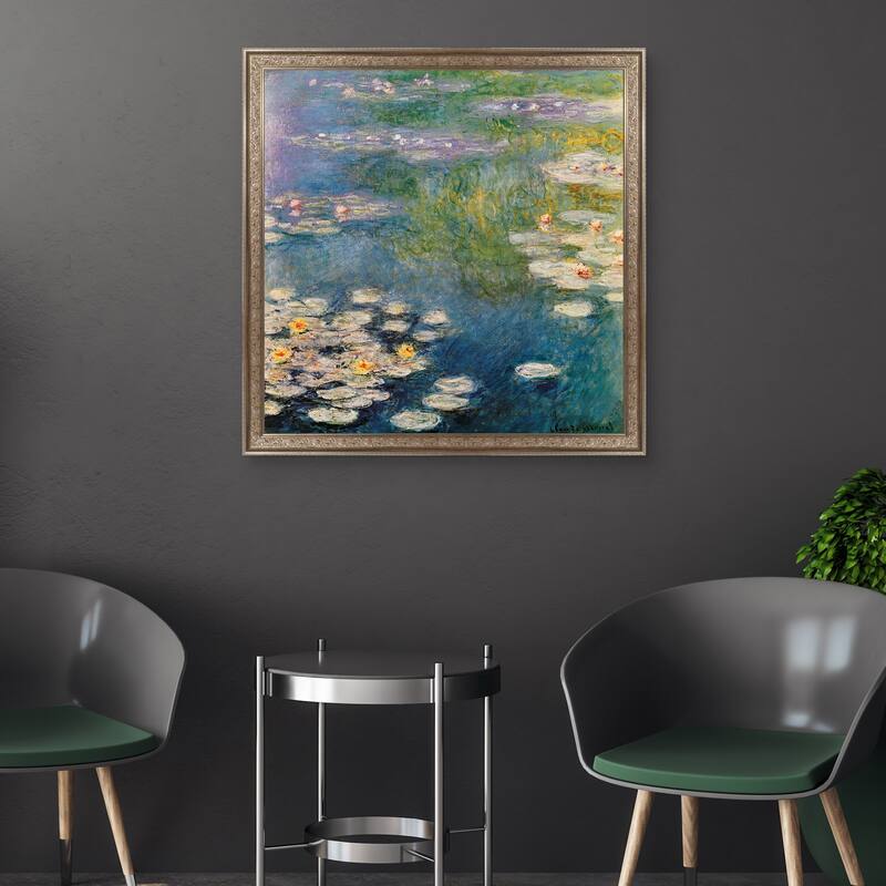 Masterpiece Art Gallery| Waterlilies at Giverny by Claude Monet - Framed Canvas Art Print