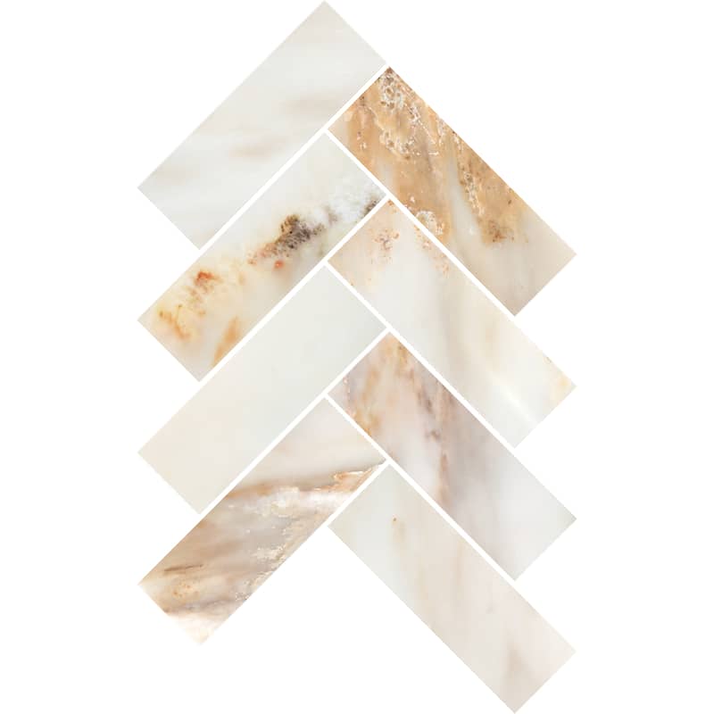 Daltile Gamma 2" x 6" Natural Stone Herringbone Wall and Floor Mosaic Tile (Set of 10)