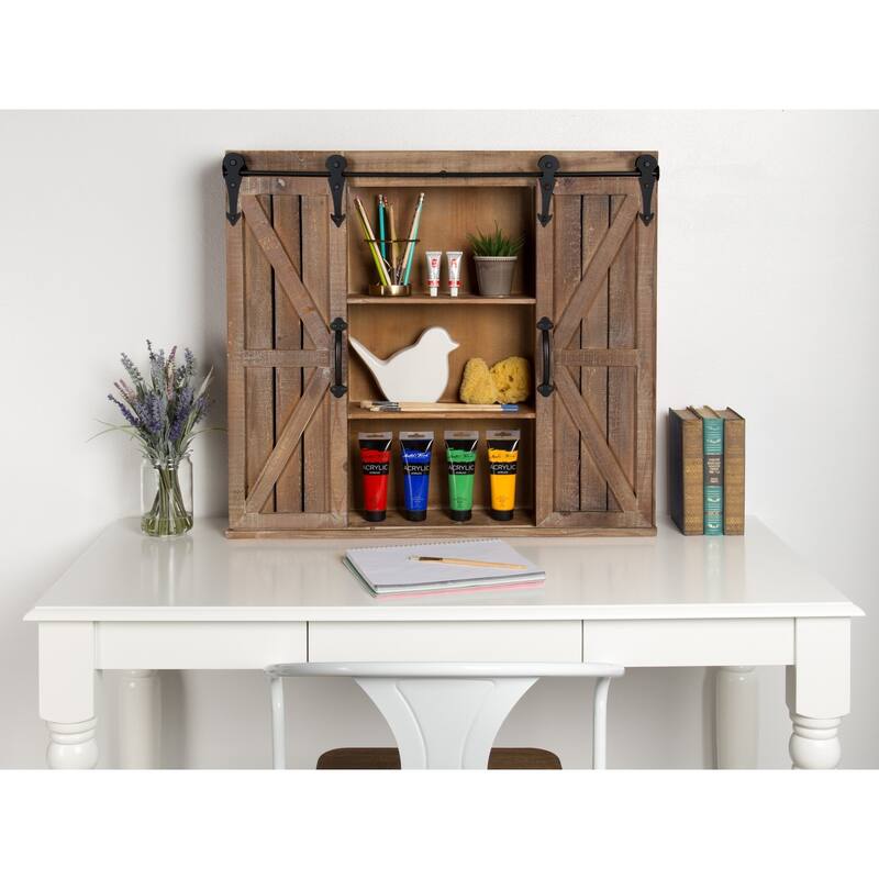 Kate and Laurel Cates Rustic Wood Decorative Cabinet
