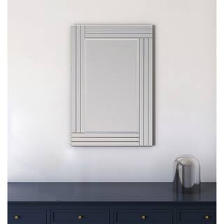 Waves 24x36 All-Glass Clear Rectangular Decorative Mirror