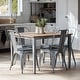preview thumbnail 6 of 116, Industrial Metal 18 Inch Stackable Dining Chair Set Set of 2 - Silver
