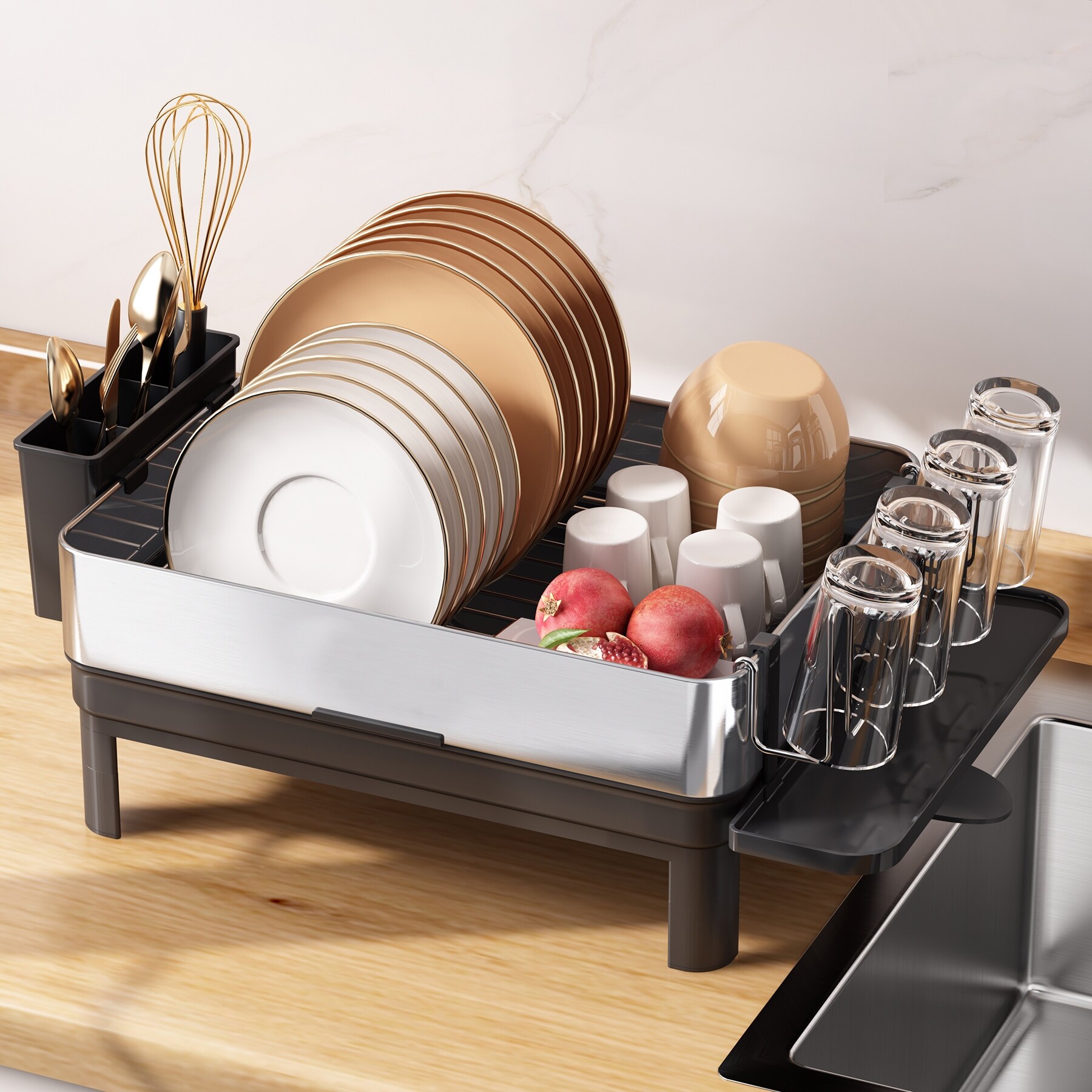 Simplehuman dish drying rack bed bath and beyond clearance