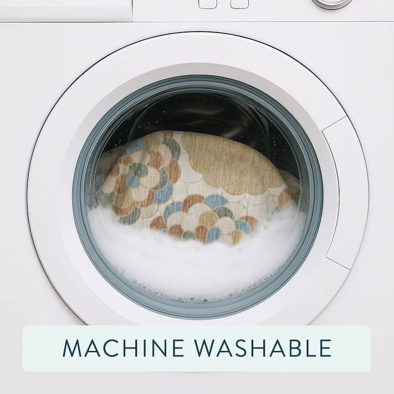 Machine Washable Indoor/ Outdoor Mosaic Cluster Chantille Rug