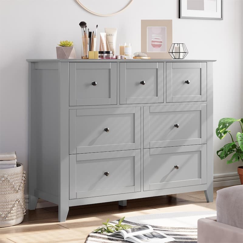 7-Drawer Dresser, Stylish Wood Storage Organizer