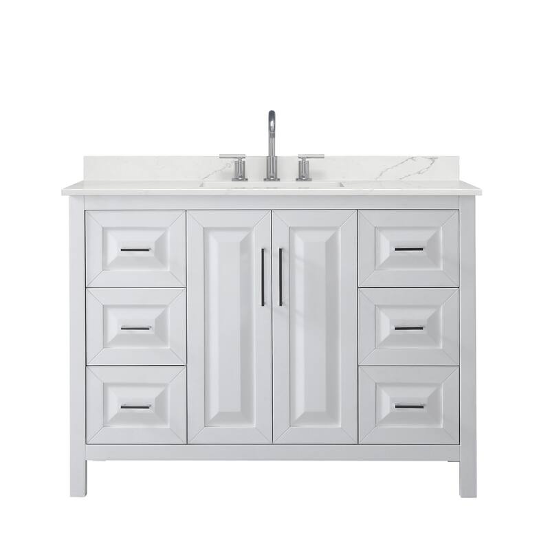 Daria 48-inch Single Vanity, 3 Hole Quartz Top