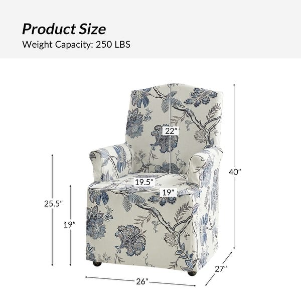 dimension image slide 3 of 7, Alethea Upholstered Slipcover Arm Dining Chair with Soild Wood Legs by HULALA HOME