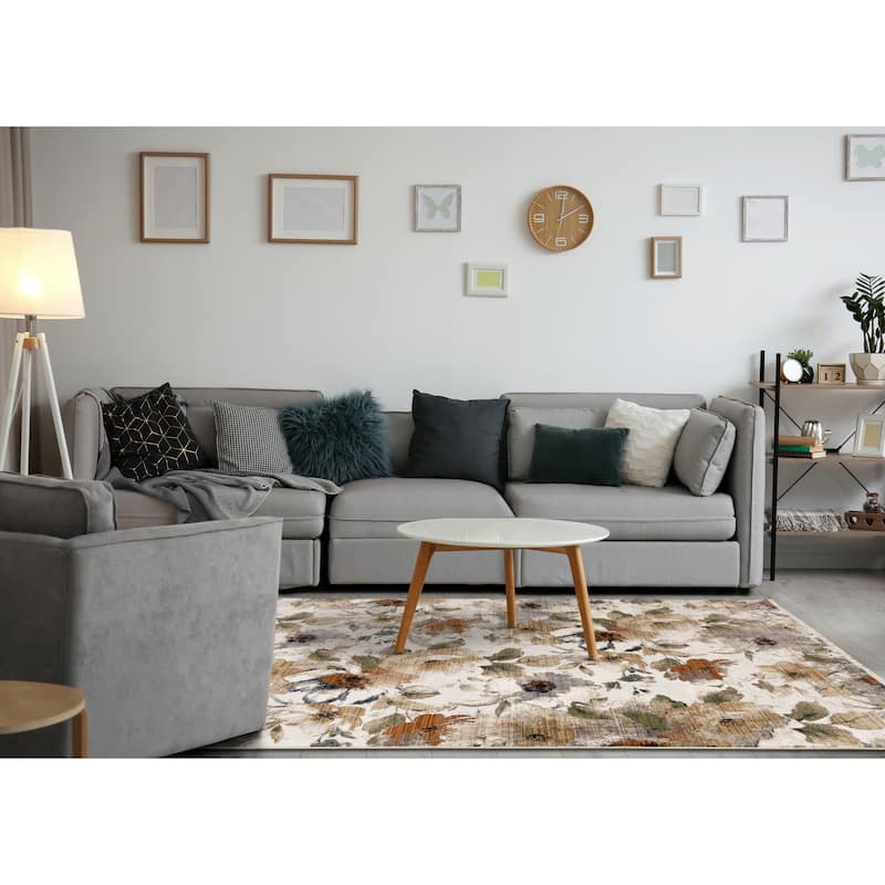 Alpine Rug Co. Sydney Cream Beige Warm Botantical Area Rug