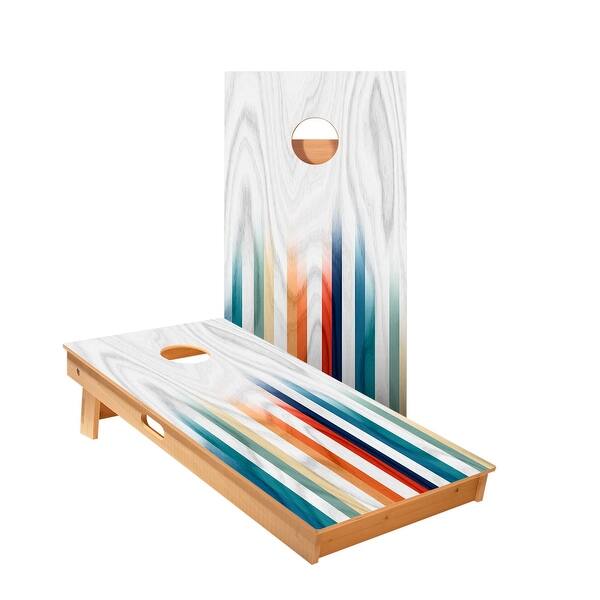slide 2 of 5, Multi Faded Stripes Cornhole Boards NO Bags - Add Board Lights