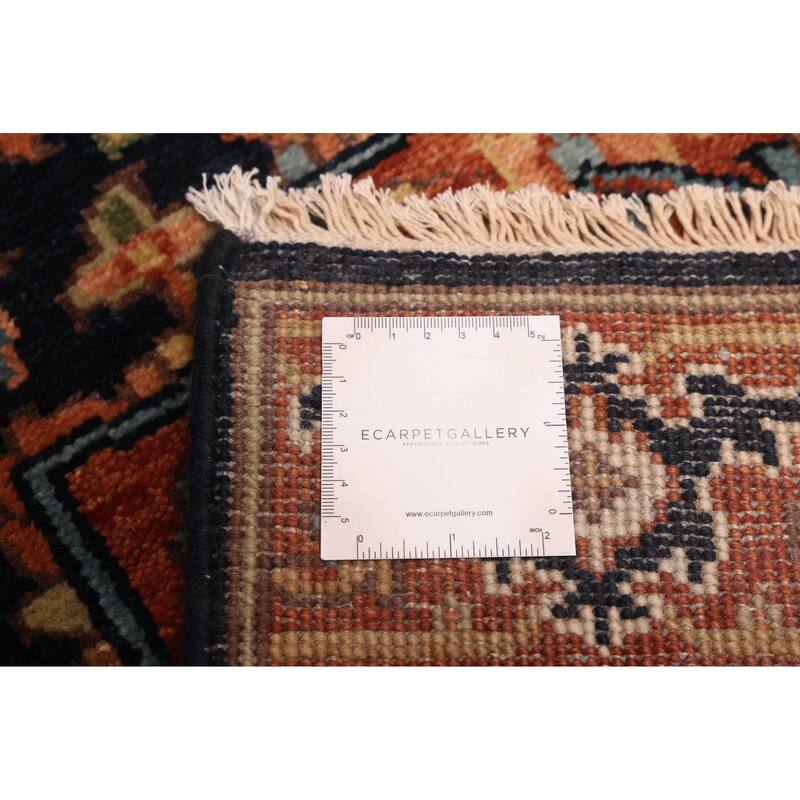 ECARPETGALLERY Hand-knotted Jules Sultane Dark Navy Wool Rug - 2'7 x 11'8