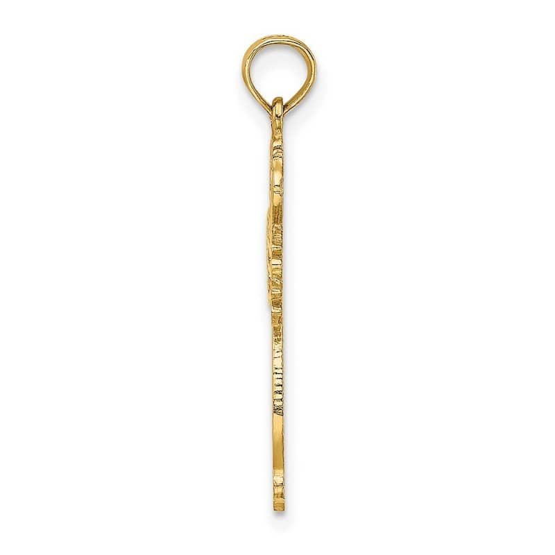 Curata 10k Yellow Gold 18" Cut-out Scroll Cross Necklace (15mm x 27.5mm)