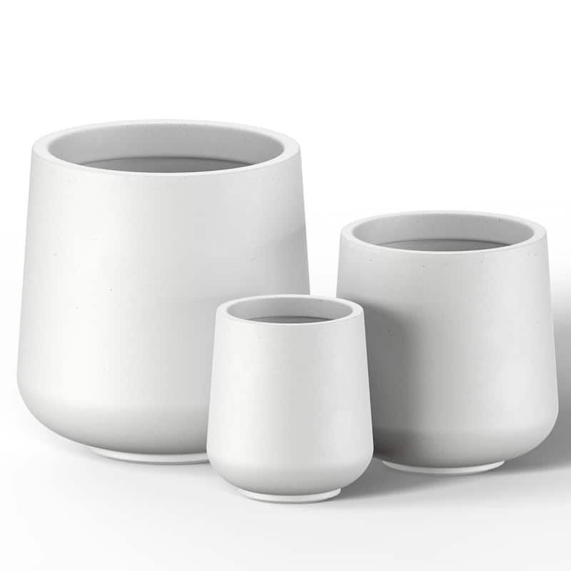 Tall Concrete Round Plant Pots / Large Indoor and Outdoor flower Planters