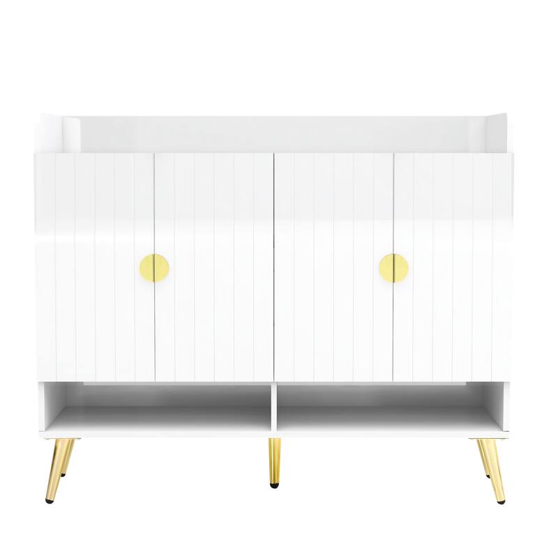 Shoe Cabinet with Doors, 11-Tier Shoe Storage Cabinet with Adjustable Shelves, Modern Wooden Shoes Shoe Storage Organizer