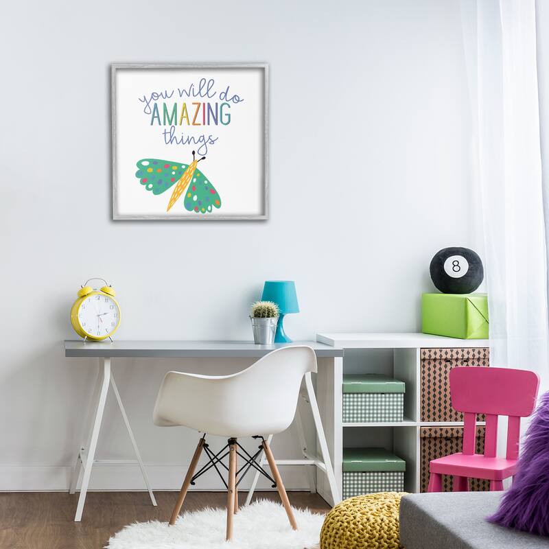 Stupell Inspiring Do Amazing Things Framed Giclee Art Design By Kim Allen