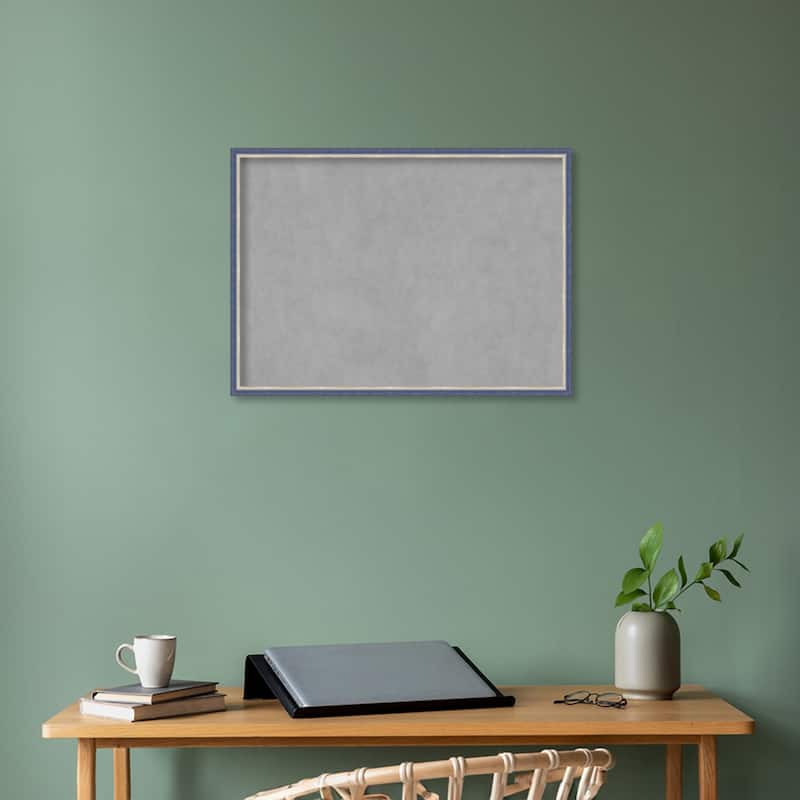 Amanti Art Theo Blue Narrow Framed Magnetic Board