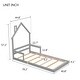 preview thumbnail 6 of 13, Twin House-Shaped Headboard Floor Bed With Handrails, Slats