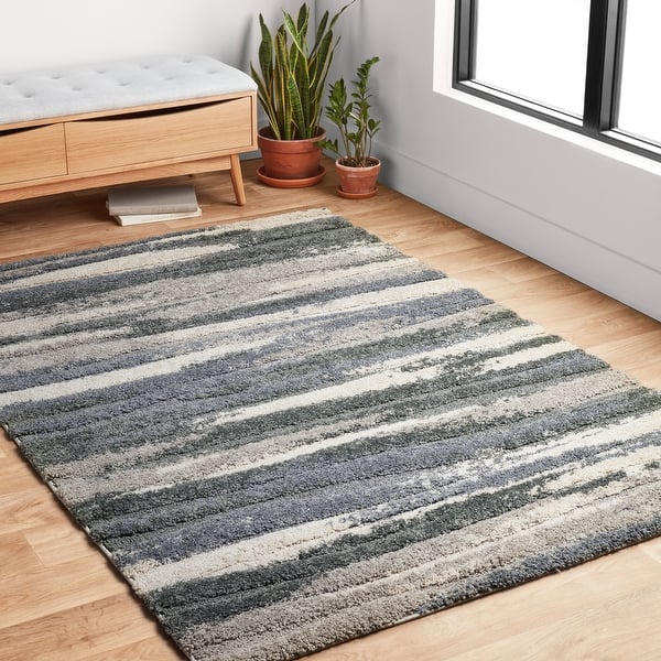 Shop Alexander Home Julian Abstract Industrial Slate Shag Rug On Sale Overstock 20231557