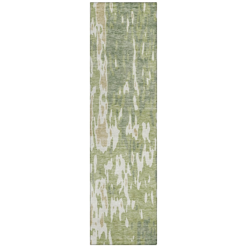 Machine Washable Indoor/ Outdoor Abstract Contemporary Chantille Rug