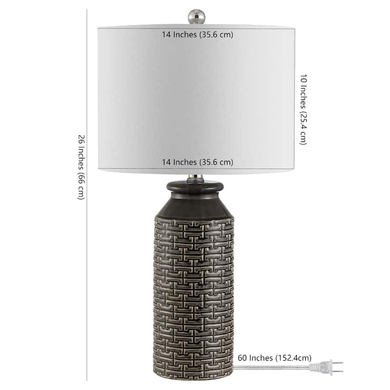 SAFAVIEH Lighting 25-inch Waldina Ceramic Table Lamp - 14"W x 14"D x 25"H