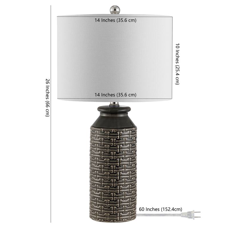 SAFAVIEH Lighting Thouraya 25-inch Ceramic Table Lamp - 14" x 14" x 25" - 14Wx14Dx25H
