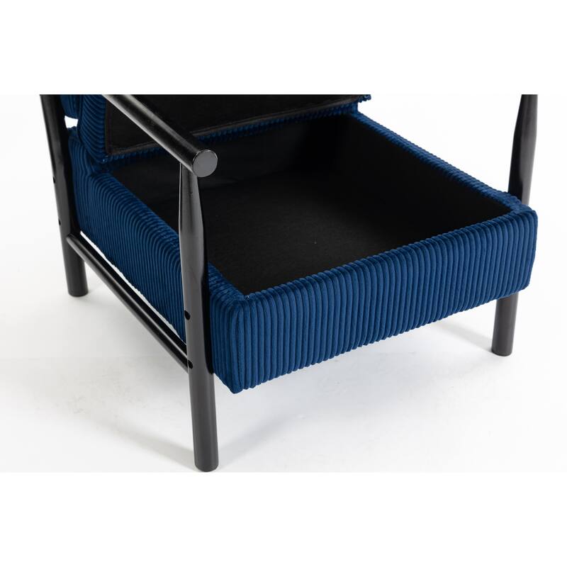 Storage Chair,Mid Century Modern Accent Chair with Wood Frame, Upholstered Living Room Chairs with Waist Cushion