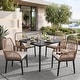 preview thumbnail 27 of 71, Nuu Garden Rattan Metal Patio Dining Set with Umbrella Hole, Zippered Cushions Fixed Chairs - Square table