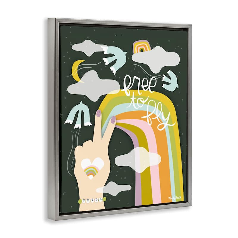 Stupell Boho Free To Fly Framed Floater Canvas Wall Art Design By Mandy Ford Art + Illustration