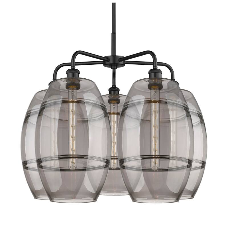 Innovations Lighting 516-5CR-24-28 Vaz Chandelier Vaz 5 Light 28" Wide - Matte Black / Smoked