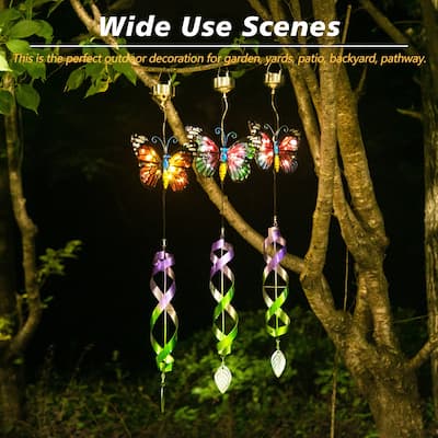 Adeco 3 Pcs Hanging Wind Mill Butterfly with Light