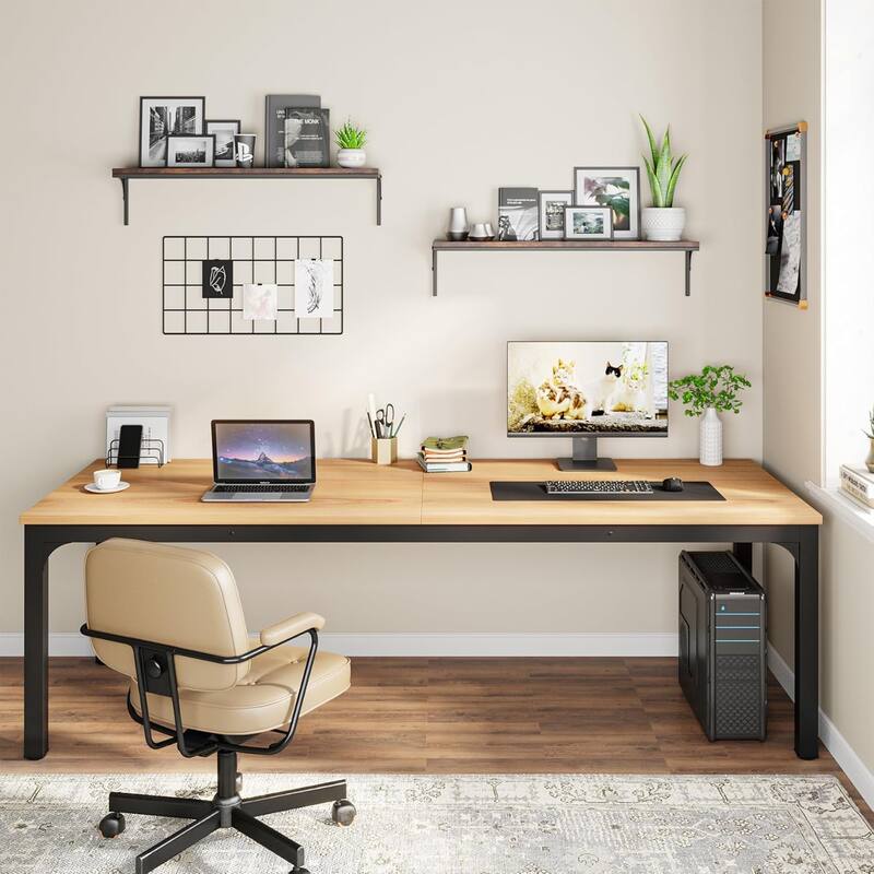 78.7" Extra Long 2-Person Computer Desk, Double Workstation for Home Office