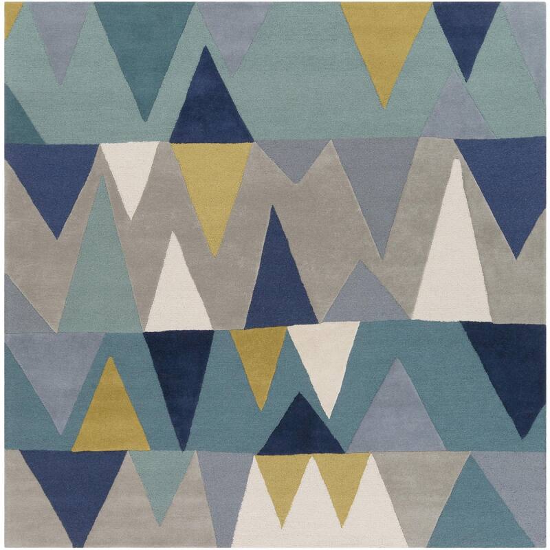 Livabliss Kennedy Scandinavian Geometric Area Rug - 8' x 8' Square - Teal