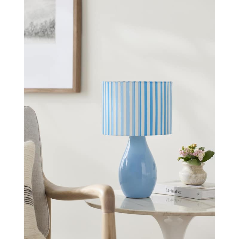 Livabliss Melbu Modern Accent Table Lamp - 15"H x 9"W x 9"D - Blue