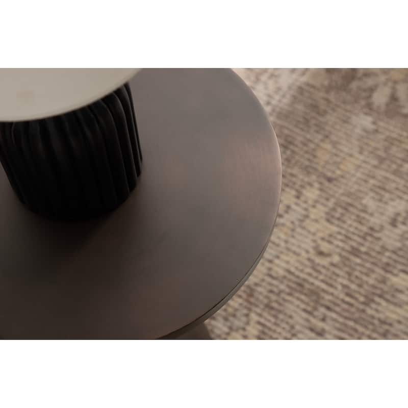 Kate and Laurel Steeves Metal Round Side Table - 13x13x23