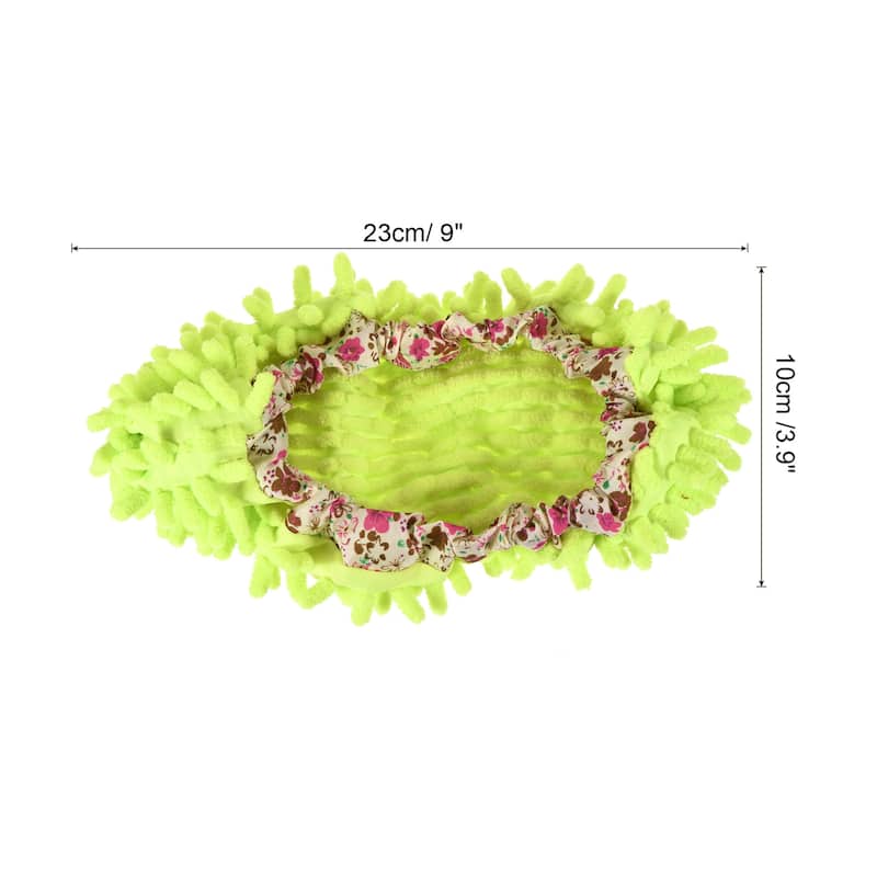 Washable Cleaning Shoes Cover Multifunction Chenille Microfiber Mop - Green