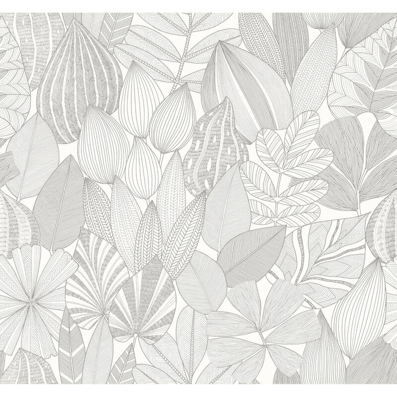 A-Street Prints Mathias Grey Botanical Wallpaper