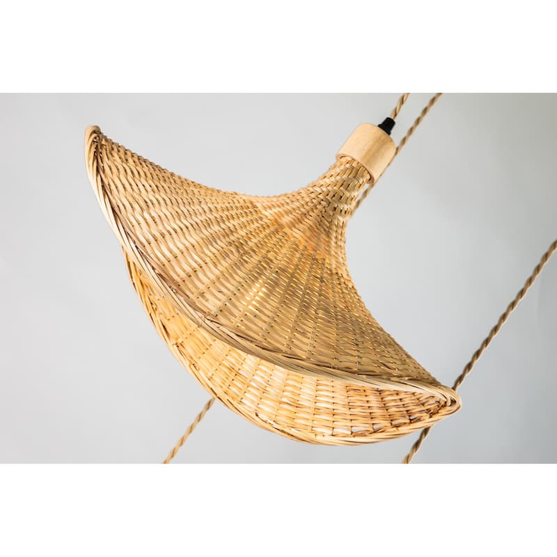 Three Lights Unique Rattan Pendant Light