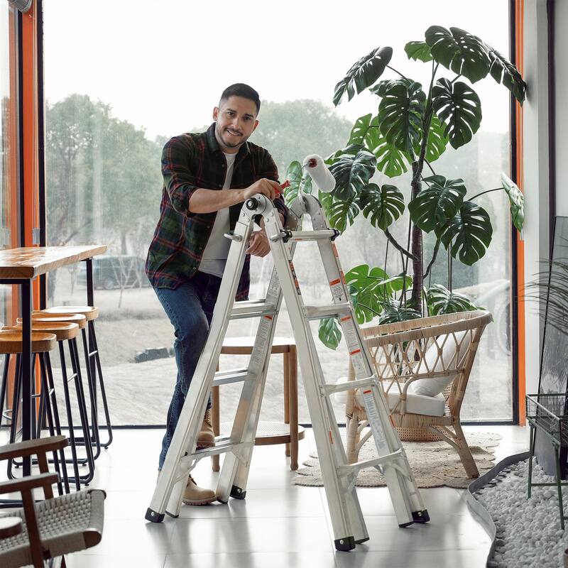 17ft Multi-Position Foldable Aluminum Ladder