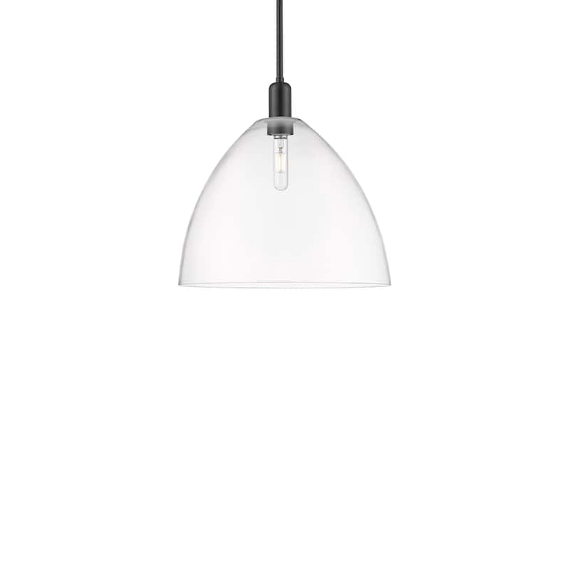 Innovations Lighting 716-1S-18-16 Bristol Pendant Bristol 16" Wide - Matte Black / Clear