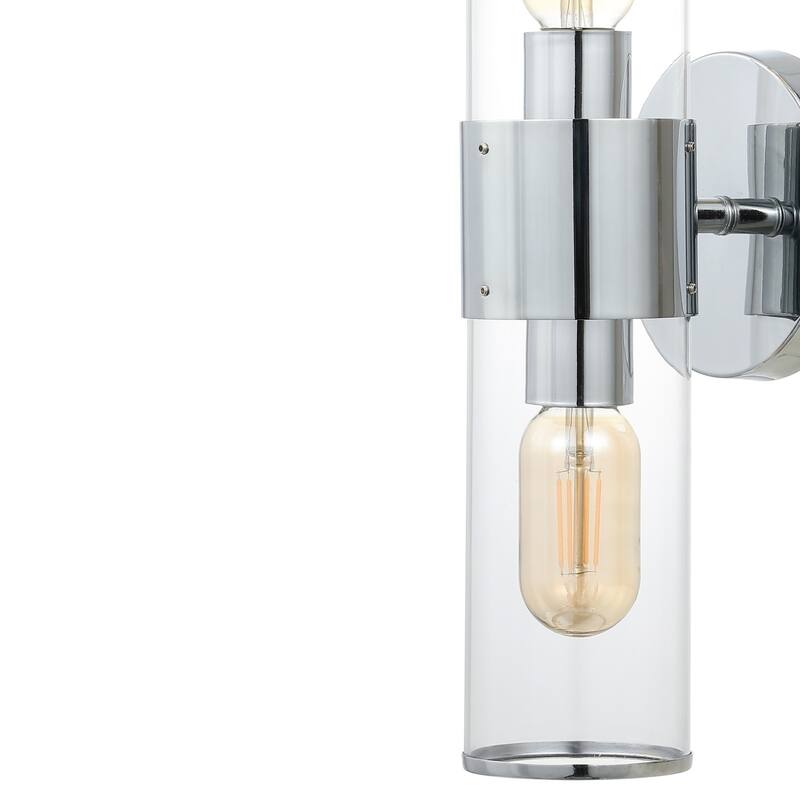 Cillian 15.5" 2-Light Mid-Century Modern Iron/Acrylic LED Sconce, by JONATHAN Y