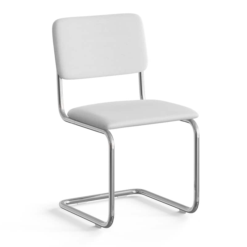 Hayward Fabric Side Chair Chrome Frame (Set Of 2) - White