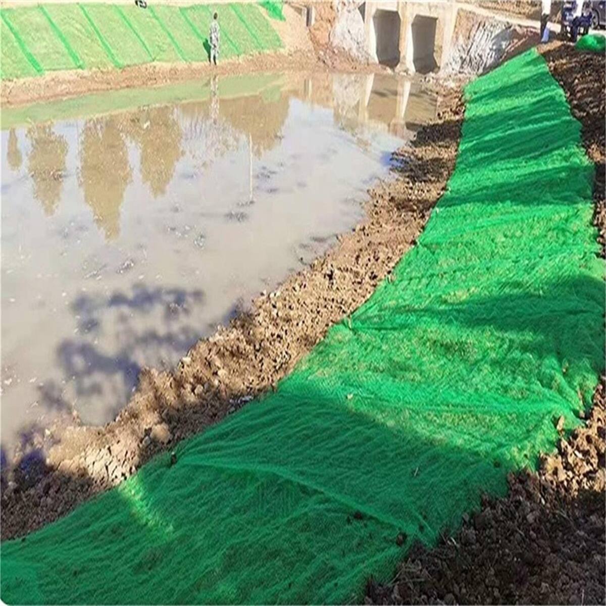 Agfabric 6.5 ft. x 30 ft. Green Plastic 3D Geomat Erosion Control